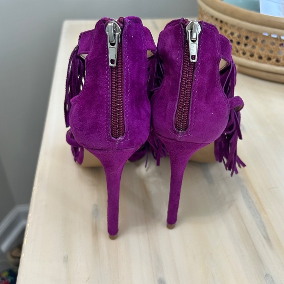 Steve Madden Fringly Suede Heels - Picture 3 of 5